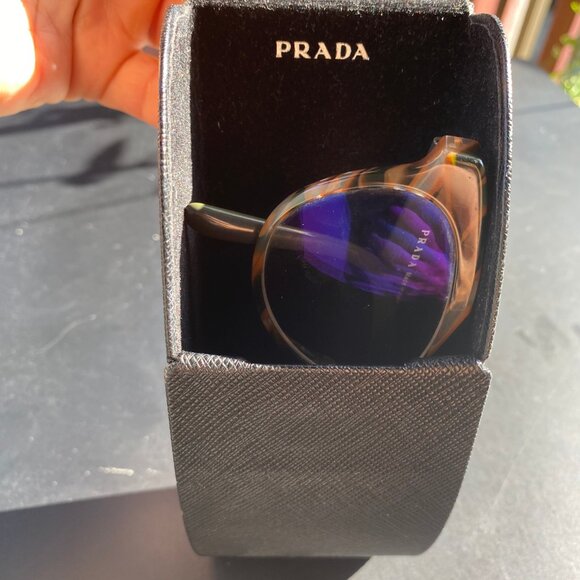 PRADA tortoiseshell Eyeglasses with Olive Green Frames and Case - Picture 7 of 7